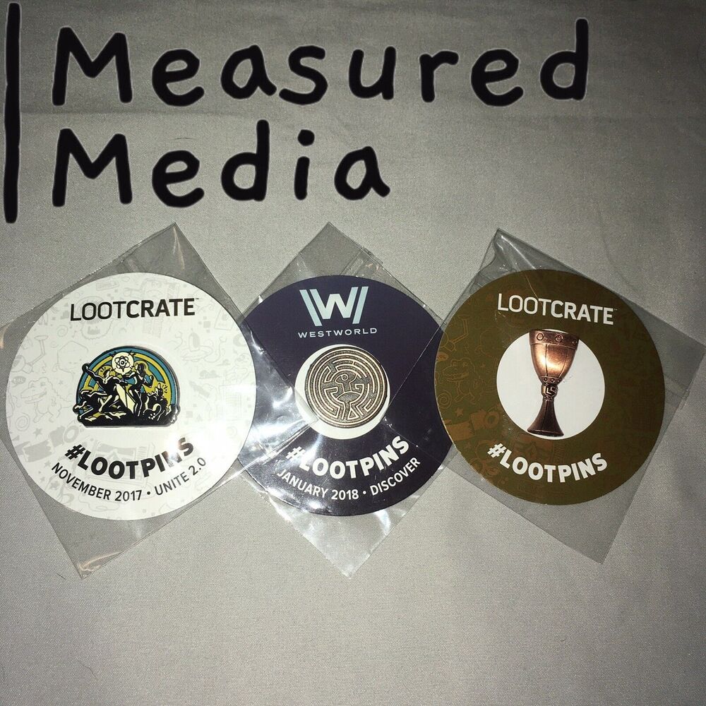 Collectible Sealed New Loot crate 3 Pin Lot Westworld Maze Unite 2 Bronze Trophy